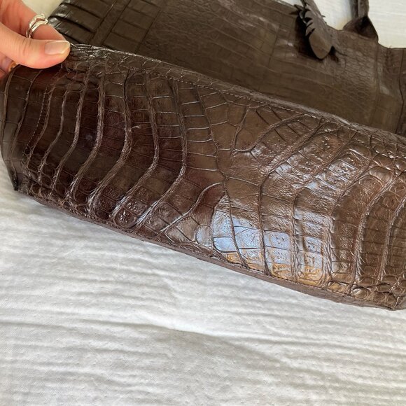 Nancy Gonzlez Brown Crocodile leather handbag tote cabas - Picture 8 of 14